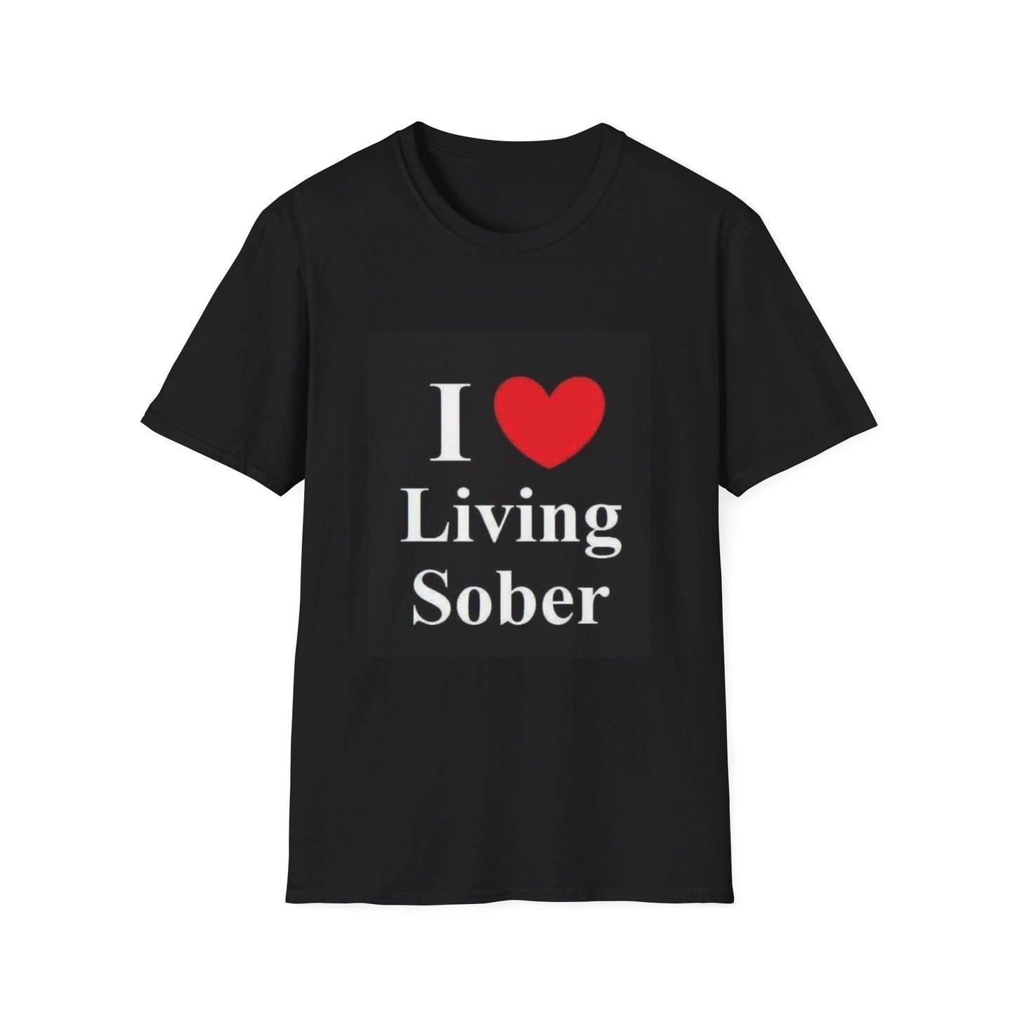 Unisex Softstyle T-Shirt with 'I  Living Sober' Design | Perfect for Recovery Support, Motivational Apparel, Gifts, Sobriety Celebration