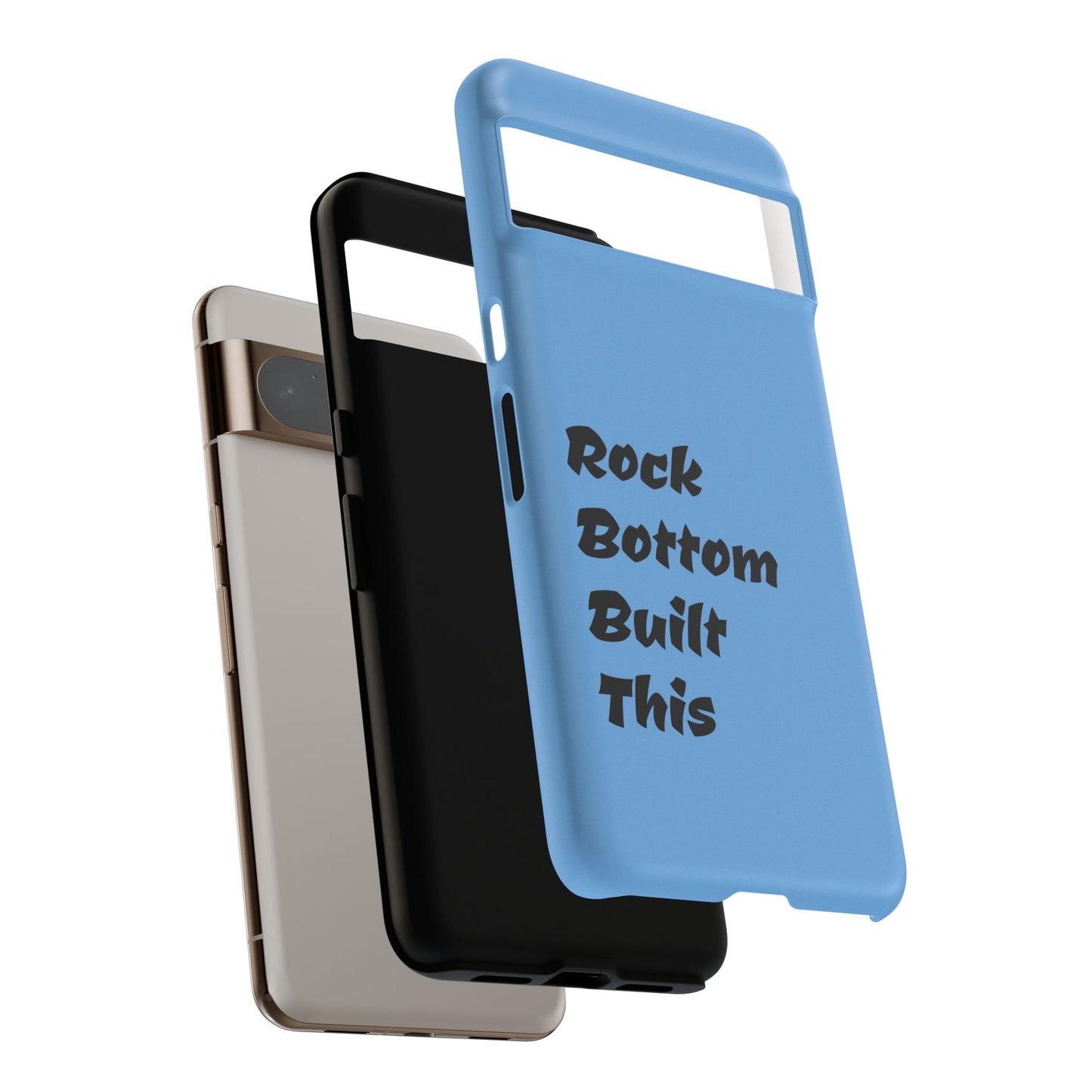 Rock Bottom Built This Tough Phone Case | Unique Gift for Resilience, Motivational Quotes, Phone Accessories, Custom Cases, [...]
