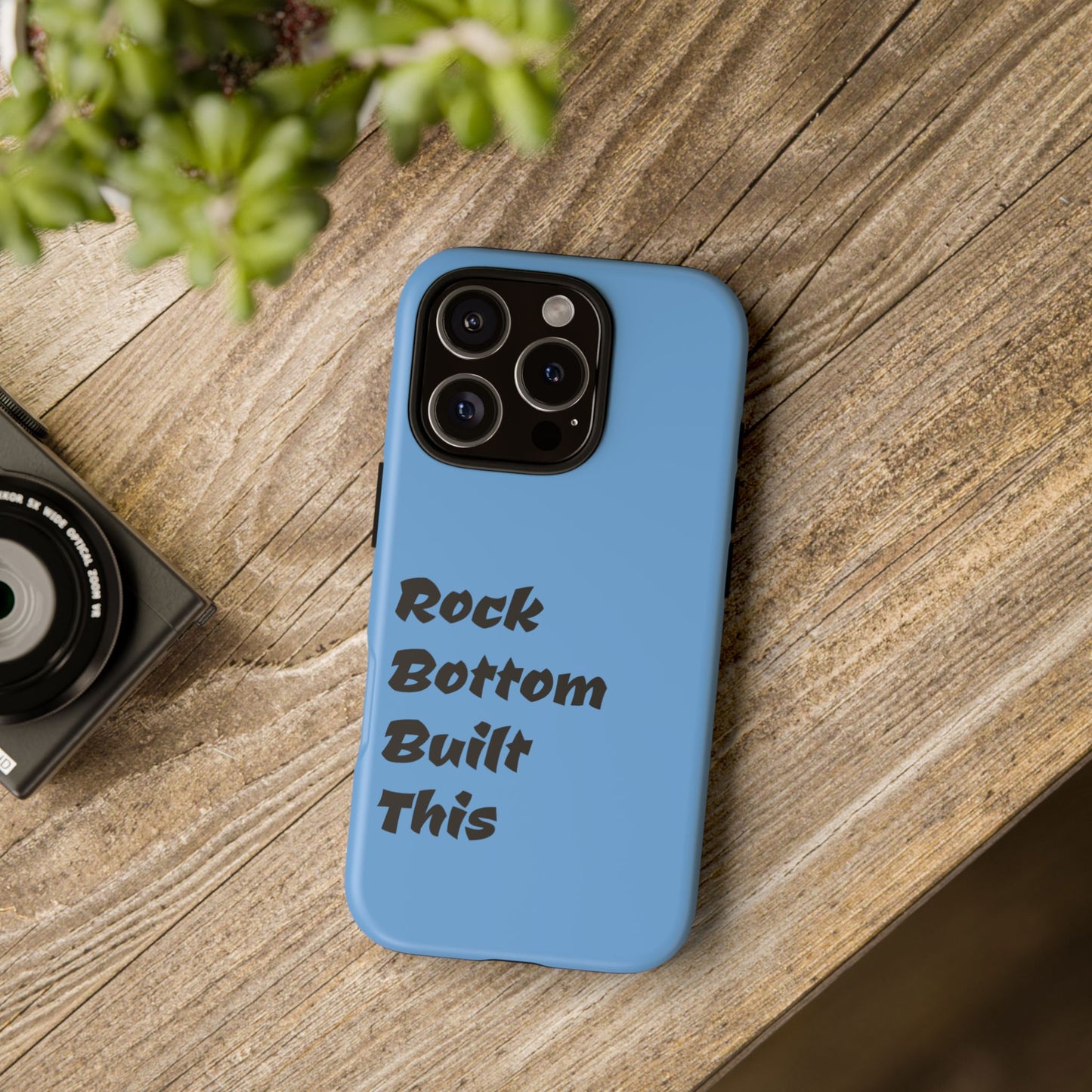 Rock Bottom Built This Tough Phone Case | Unique Gift for Resilience, Motivational Quotes, Phone Accessories, Custom Cases, [...]