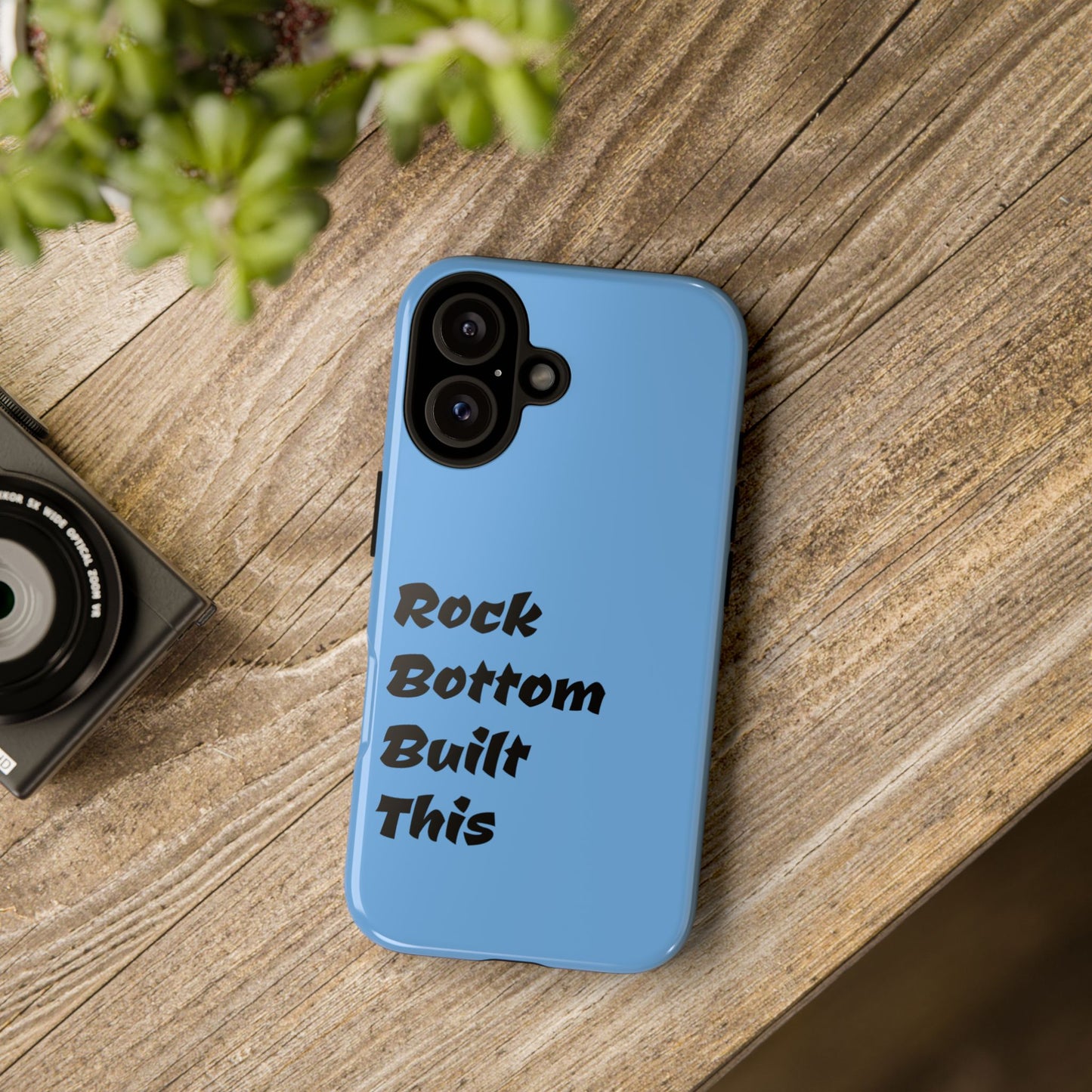 Rock Bottom Built This Tough Phone Case | Unique Gift for Resilience, Motivational Quotes, Phone Accessories, Custom Cases, [...]