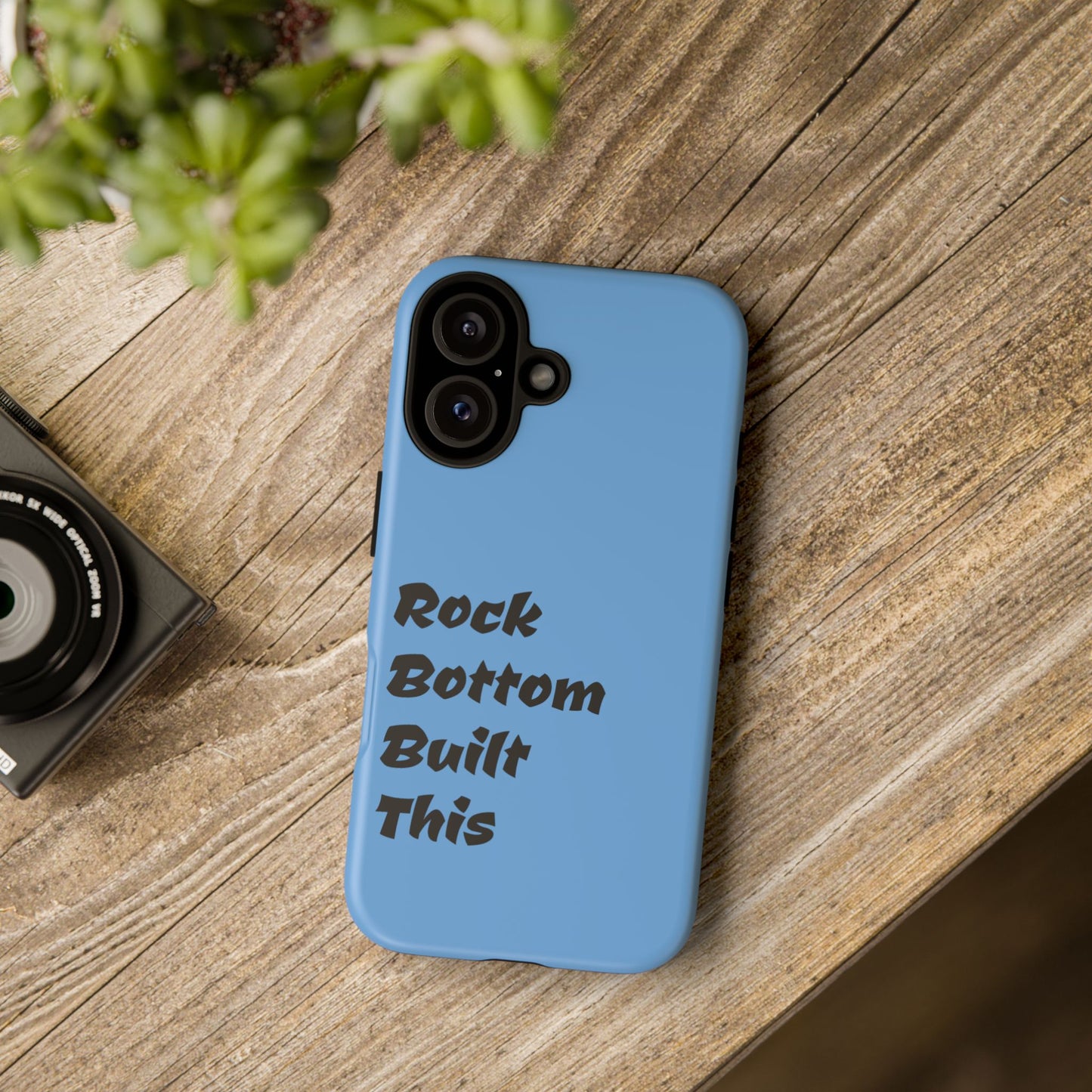 Rock Bottom Built This Tough Phone Case | Unique Gift for Resilience, Motivational Quotes, Phone Accessories, Custom Cases, [...]