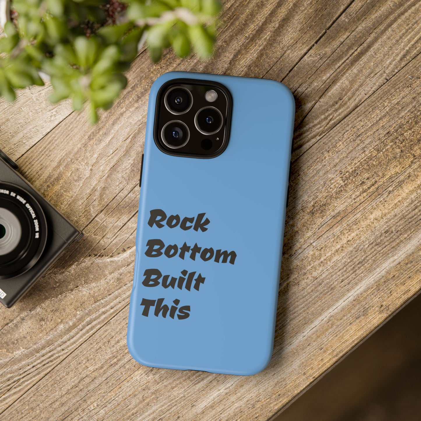 Rock Bottom Built This Tough Phone Case | Unique Gift for Resilience, Motivational Quotes, Phone Accessories, Custom Cases, [...]