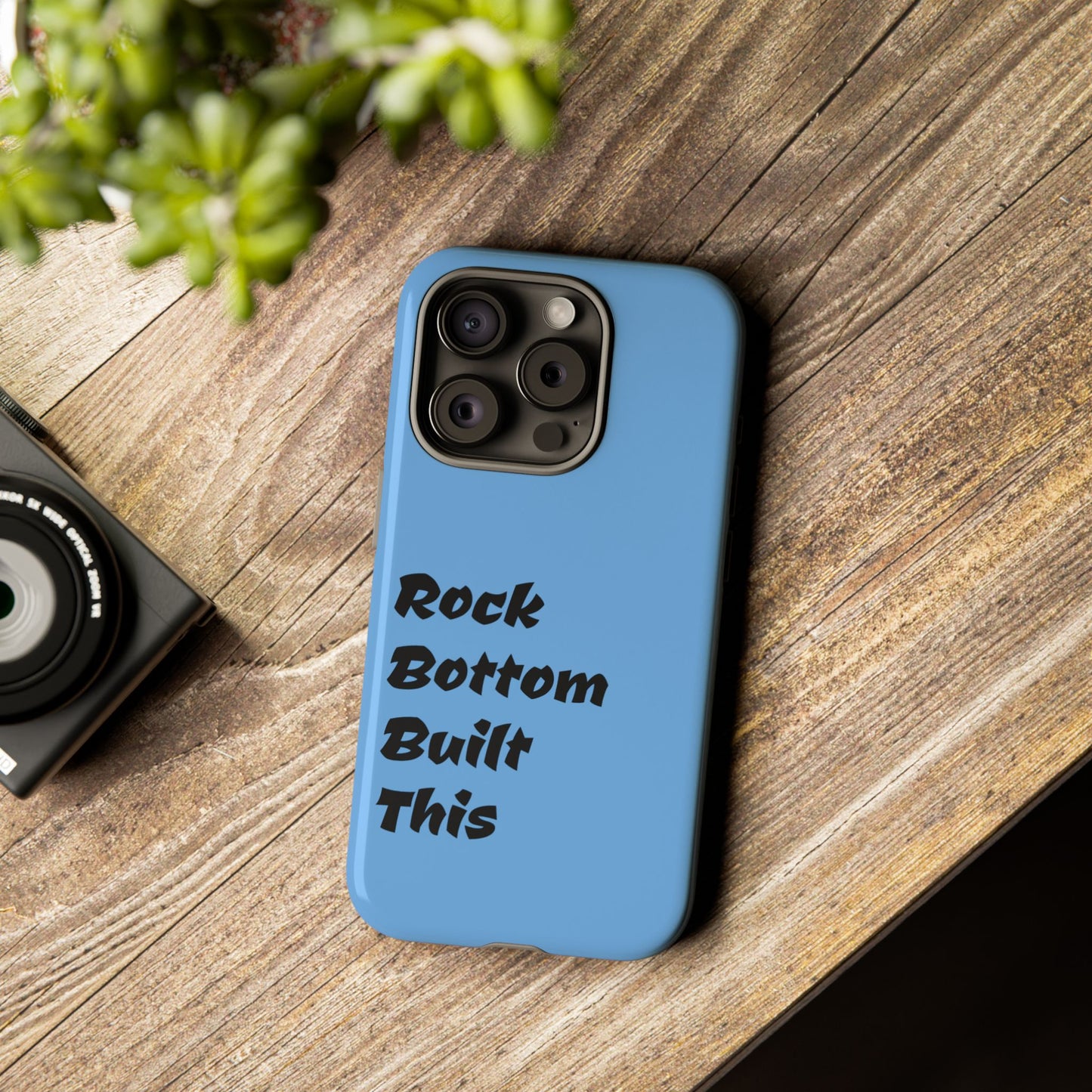 Rock Bottom Built This Tough Phone Case | Unique Gift for Resilience, Motivational Quotes, Phone Accessories, Custom Cases, [...]