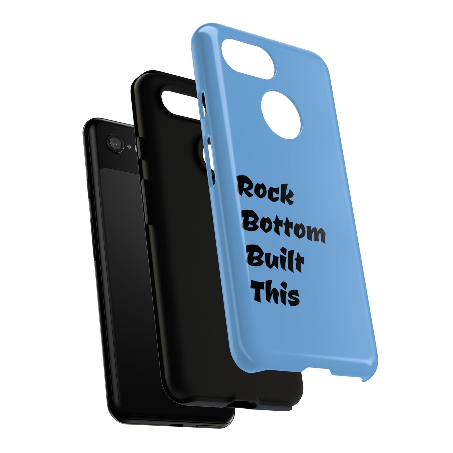 Rock Bottom Built This Tough Phone Case | Unique Gift for Resilience, Motivational Quotes, Phone Accessories, Custom Cases, [...]